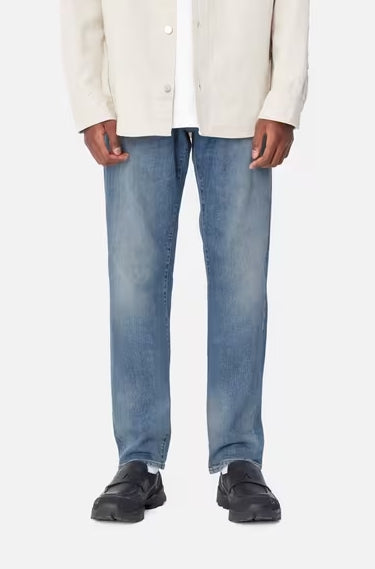 Calças de Ganga Stretch Carhartt Klondike Blue Worn Bleached – Denim 14 oz