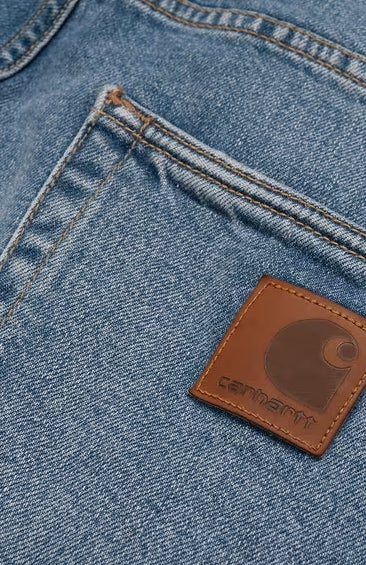 Calças de Ganga Stretch Carhartt Klondike Blue Worn Bleached – Denim 14 oz