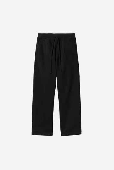 Carhartt Floyde Pant Black  - Calças Chino de Sarja com Corte Relaxado