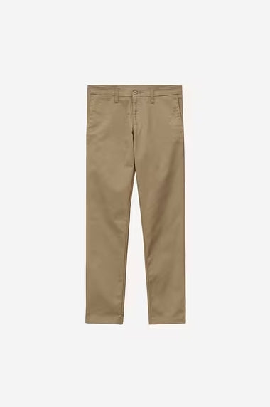 Carhartt Sid Pant Leather Rinsed – Calças Stretch com Acabamento Leather